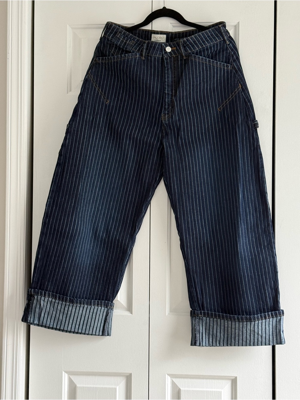 Anthropologie Pilcro Pinstripe Wide-Leg Jeans - Picture 4 of 6